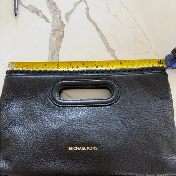 Michael Kors Black Leather Wristlet Clutch - Picture 3 of 6
